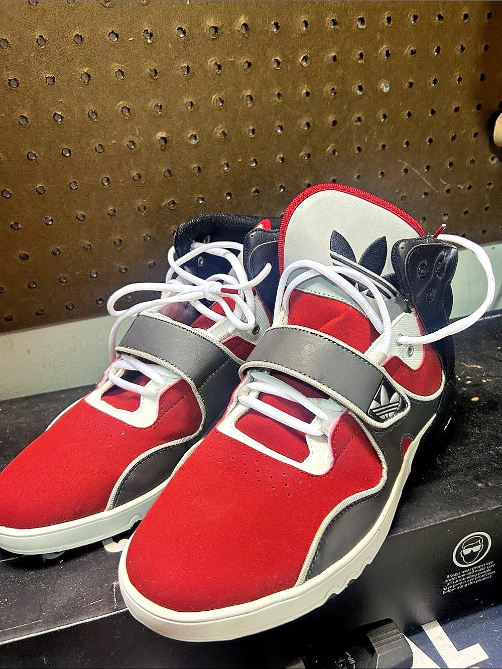 adidas Roundhouse Mid High Top Sneakers Red & Black